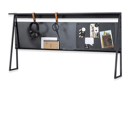 Panou multifunctional cu Memo Board, pentru tineret Dark Metal Black / Graphite, l114xA16xH66 cm