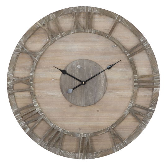 Ceas de perete Woody Natural, Ø80 cm