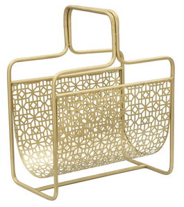 Suport pentru reviste din metal Glam Auriu, l37xA22xH44,5 cm