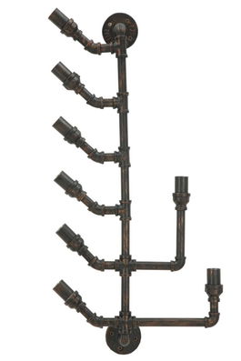 Suport metalic suspendat pentru sticle Manhattan 8 Negru / Cupru, l40xA15xH85 cm