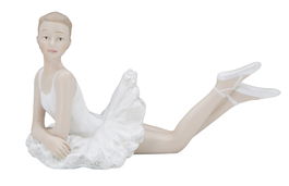 Decoratiune din rasina Ballerina Layng Alb / Nude, l12xA7,5xH11 cm