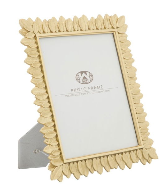 Rama foto decorativa din rasina Leaves Large Auriu, 28 x 30,2 cm