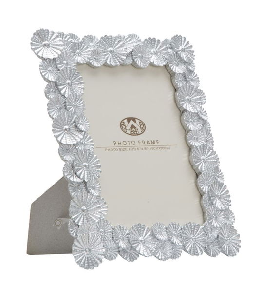 Rama foto decorativa din polirasina Cornice Flowers Argintiu, 23 x 27 cm