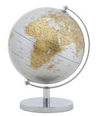 Glob pamantesc din plastic si metal Mapamond New Medium Argintiu / Auriu, Ø20xH28 cm