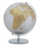 Glob pamantesc din plastic si metal Mapamond New Big Argintiu / Auriu, Ø25xH34 cm