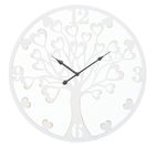 Ceas de perete, cu oglinda, Heart Tree Alb / Auriu, Ø55 cm