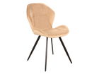 Scaun tapitat cu stofa si picioare metalice, Genos Velvet Bej / Negru, l51xA41xH85 cm