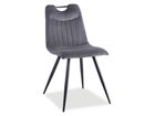 Scaun tapitat cu stofa si picioare metalice, Ortega Gri / Negru, l45xA40xH86 cm