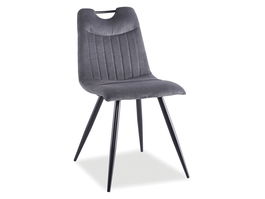 Scaun tapitat cu stofa si picioare metalice, Ortega Gri / Negru, l45xA40xH86 cm