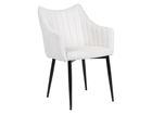 Scaun tapitat cu stofa si picioare metalice, Mantis Crem / Negru, l59xA46xH87 cm