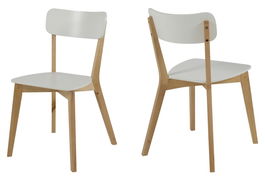 Set 2 scaune din lemn si MDF Raven White / Natural, l40,5xA48,5xH79 cm