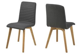 Set 2 scaune tapitate cu stofa si picioare din lemn Arosa Antracit / Stejar, l42xA43xH90 cm