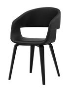 Set 2 scaune tapitate cu piele ecologica si picioare din furnir Nova Negru, l49,5xA52,5xH77 cm