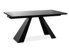 Masa extensibila din sticla si metal, Samael Negru Mat, L120-180xl80xH76 cm