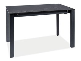 Masa extensibila din ceramica, sticla si metal, Metrapolaris Negru, L120-180xl80xH76 cm