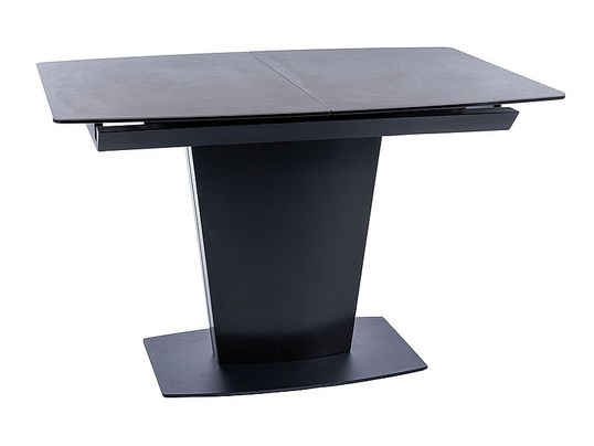 Masa extensibila din ceramica, sticla, MDF si metal, Brian Negru, L120-160xl85xH76 cm