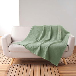 Patura decorativa Gaufrette Kaki, 125 x 150 cm