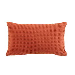 Perna decorativa cu husa detasabila, Gaufrette Caramiziu, 30 x 50 cm