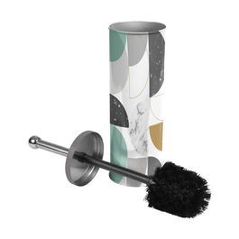 Perie de toaleta cu suport din metal, Geomarbre Multicolor, Ø9,5xH37 cm