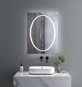 BATHZONE, Oglinda Baie Ylang 01 cu Iluminare Led si Touch Senzor, IP44, 6500K, 1130LM, Dreptunghiulara l60xH80 cm