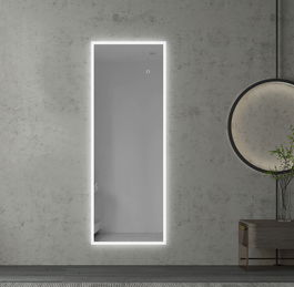 BATHZONE, Oglinda Baie Slim 02 cu Iluminare Led si Touch Senzor, IP44, 6500K, 2160LM, Dreptunghiulara l50xH135 cm