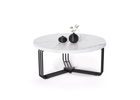 Masa de cafea din MDF si metal, Antichius Marmura / Negru, Ø80xH36 cm