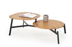Masa de cafea din MDF si metal, Zyan Stejar Auriu / Negru, L120xl65xH40 cm