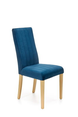 Scaun tapitat cu stofa si picioare din lemn de fag, Dillan III Velvet Bleumarin / Stejar, l47xA59xH99 cm