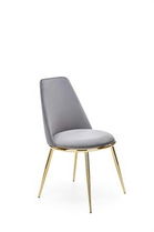 Scaun tapitat cu stofa si picioare metalice, Kai-460 Velvet Gri / Auriu, l49xA54xH84 cm