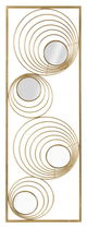 Decoratiune metalica de perete, cu oglinda, Rays Tall Auriu, l32xA2xH90 cm