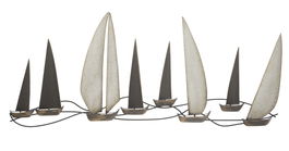 Decoratiune metalica de perete, Regata Multicolor, l119xA3xH51 cm
