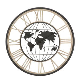 Ceas de perete Dark World Natural / Negru, Ø70 cm