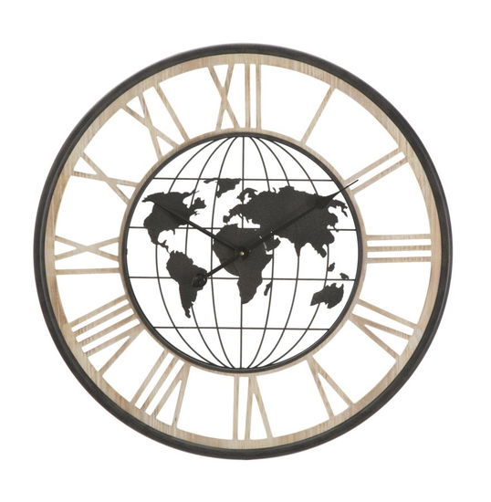 Ceas de perete Dark World Natural / Negru, Ø70 cm