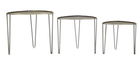 Set 3 mese de cafea din metal Delhi Grafit / Alama, Ø53,5xH47 / Ø45,5xH41 / Ø38xH35 cm