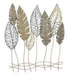 Decoratiune metalica de perete, Leaves C Multicolor, l75xA2,5xH87 cm