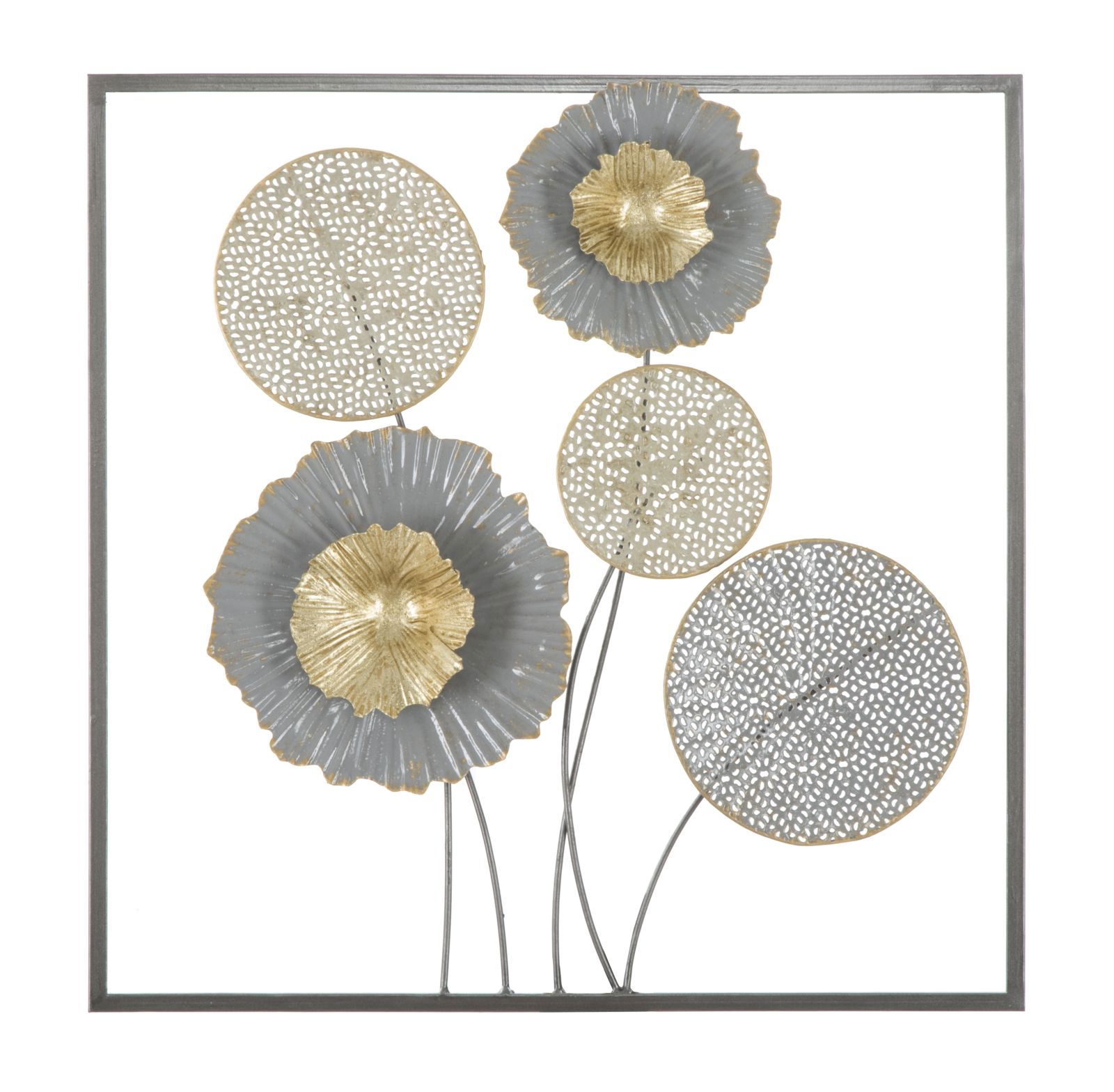 Decoratiune metalica de perete, Sqity Multicolor, l50xA3,8xH50 cm