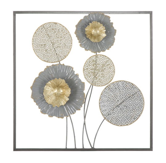 Decoratiune metalica de perete, Sqity Multicolor, l50xA3,8xH50 cm