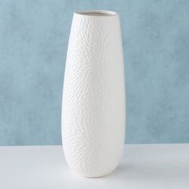 Vaza decorativa din ceramica, Salina Alb Mat, Ø12xH31 cm