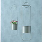 Set 2 ghivece suspendabile din metal, Melanda Verde, L20xl19xH88 cm / L18xl16xH74 cm