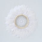Decoratiune de perete Yama Alb / Natural, Ø50 cm