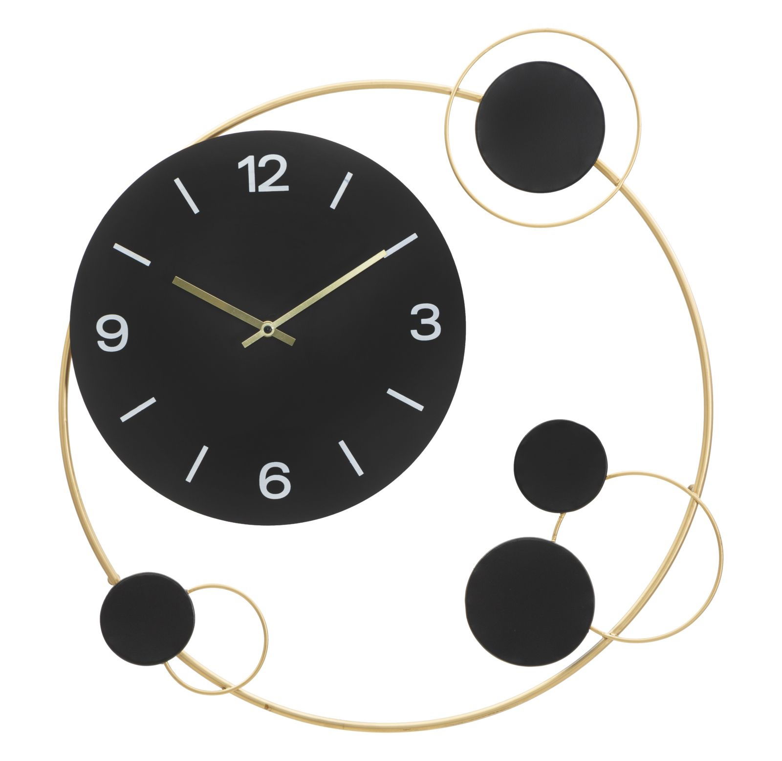 Ceas de perete Globe Negru / Auriu, L57xl60 cm