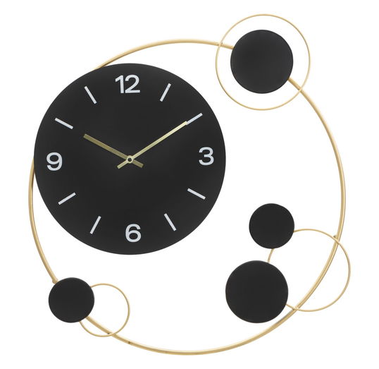 Ceas de perete Globe Negru / Auriu, L57xl60 cm