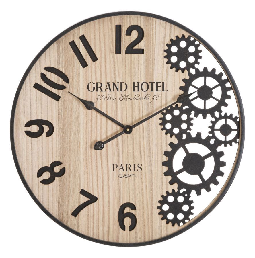 Ceas de perete Grand Natural / Negru, Ø60 cm