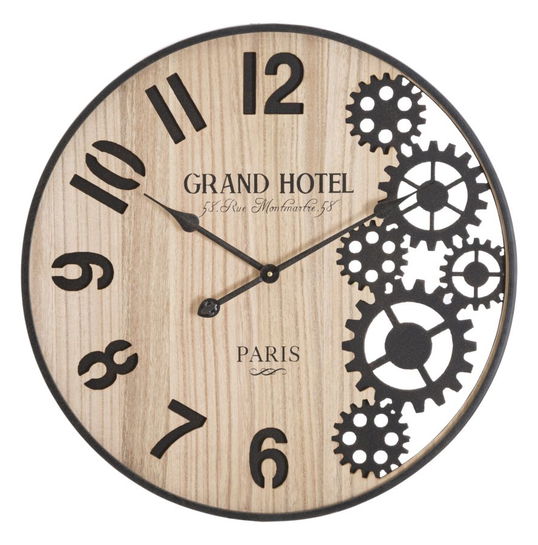 Ceas de perete Grand Natural / Negru, Ø60 cm