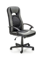 Scaun de birou directorial tapitat cu piele ecologica, Castalia Gri / Negru, l60xA64xH107-117 cm