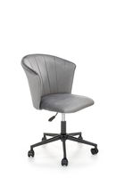 Scaun de birou tapitat cu stofa, Pasquale Velvet Gri / Negru, l55xA61xH77-87 cm