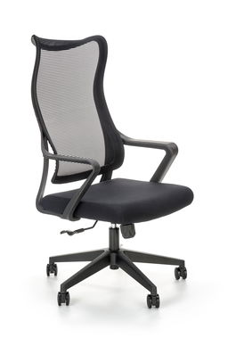 Scaun de birou ergonomic tapitat cu stofa, Lindon Negru, l61xA65xH113-123 cm