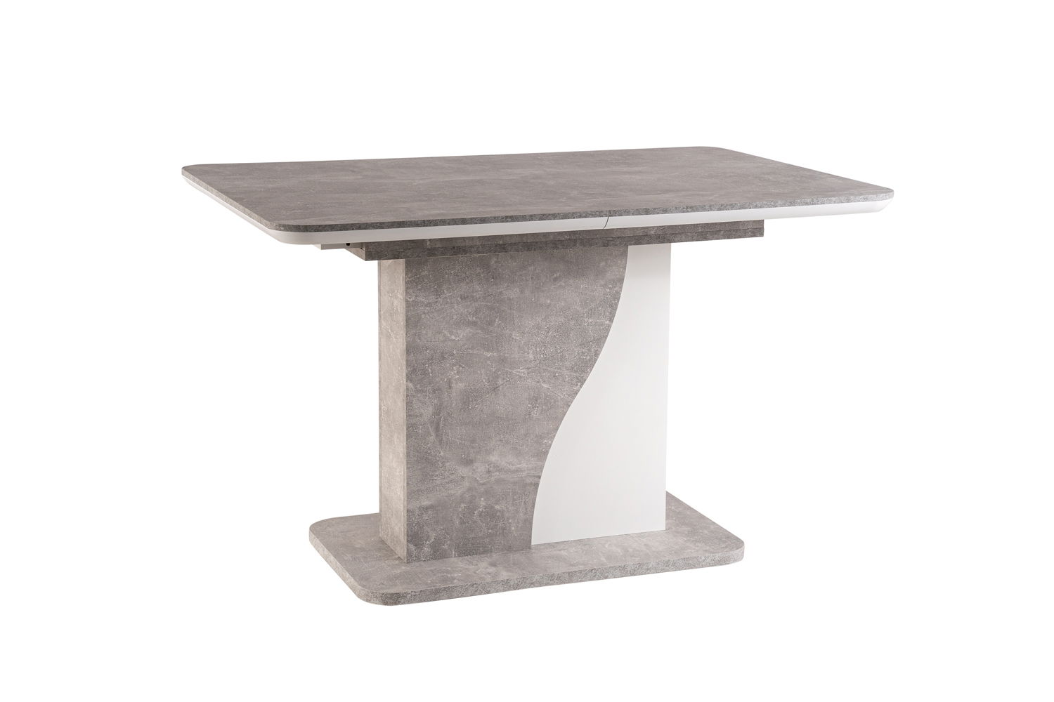 Masa extensibila din pal, Sylvius Alb / Gri, L120-160xl80xH76 cm