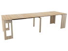 Masa extensibila din MDF, pal si metal, Reiki Stejar, L60-300xl90xH76 cm