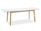 Masa extensibila din pal si lemn, Cecil Small Alb / Stejar, L120-165xl68xH75 cm